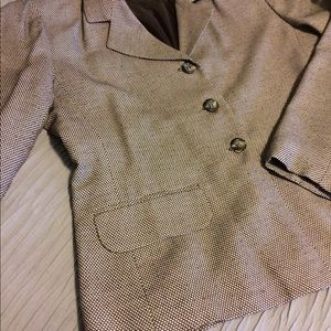 Norton McNaughton brown tweed-like blazer size 4